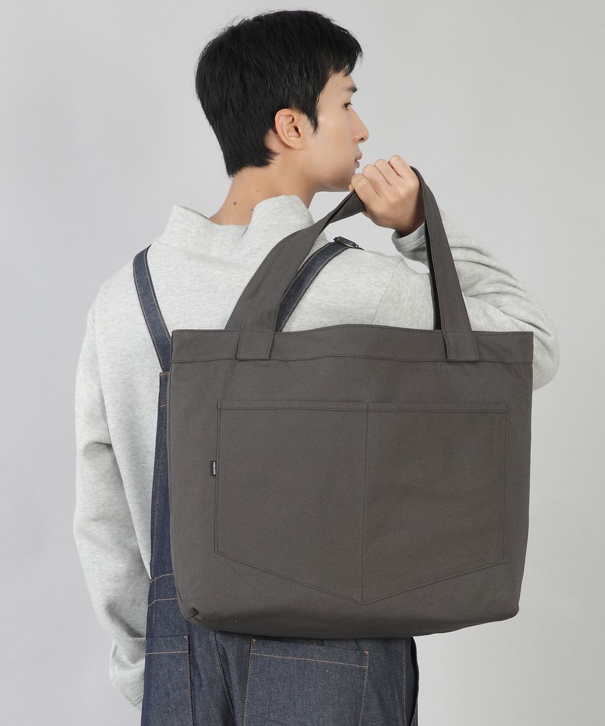 세인트크루(SAINTCREW) 펜타곤 포켓 빅사이즈 에코백 PP-108 차콜