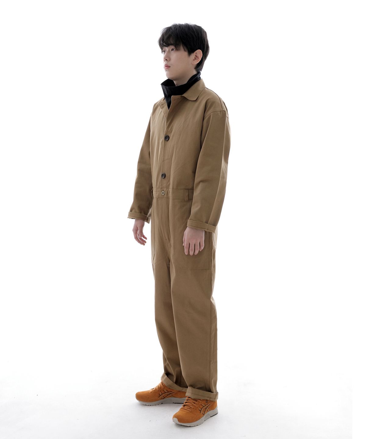 세인트크루(SAINTCREW) 센터버튼앤집업 테이퍼드 점프슈트 CBZ-505 카멜