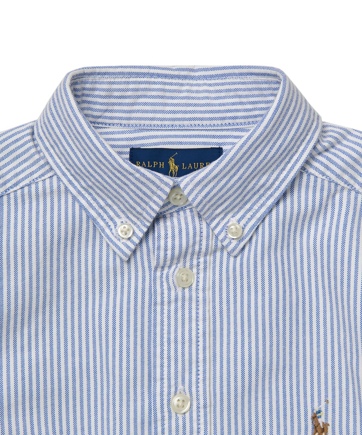 폴로 랄프 로렌 칠드런(POLO RALPH LAUREN CHILDREN) 남아 8-18세 스트라이프 코튼 옥스포드 셔츠 - 블루
