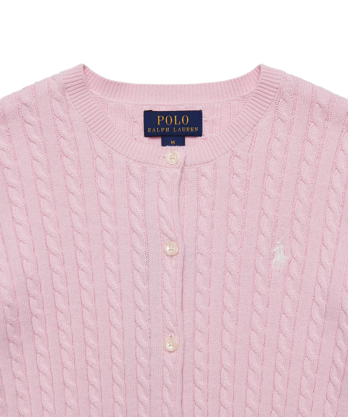 폴로 랄프 로렌 칠드런(POLO RALPH LAUREN CHILDREN) 여아 7-16세 미니케이블 코튼 카디건 - 핑크