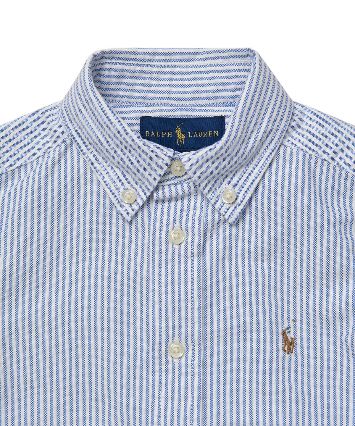 폴로 랄프 로렌 칠드런(POLO RALPH LAUREN CHILDREN) 남아 4세~7세 스트라이프 코튼 옥스포드 셔츠 - 블루