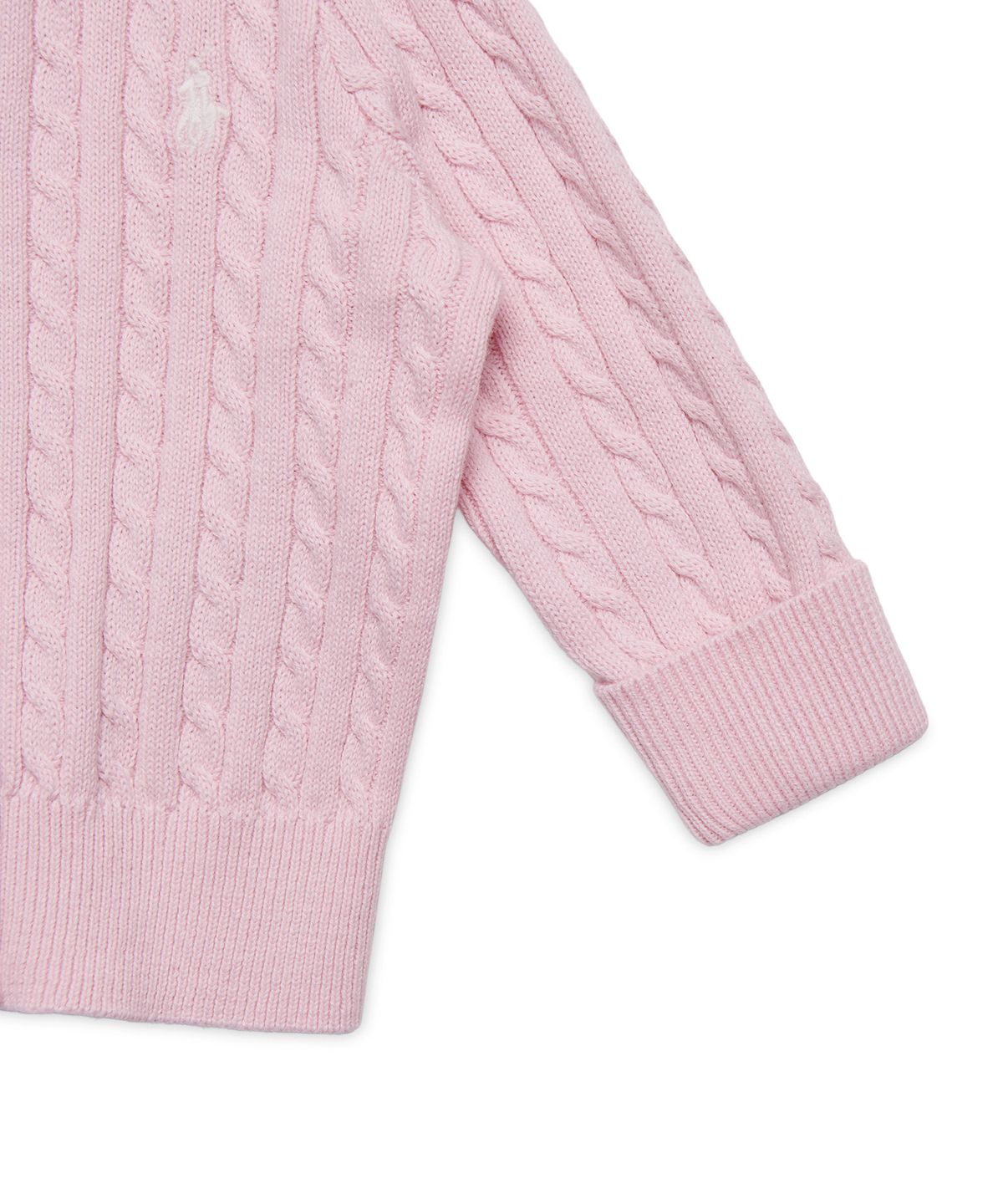 폴로 랄프 로렌 칠드런(POLO RALPH LAUREN CHILDREN) 베이비 여아 케이블니트 코튼 카디건 - 핑크