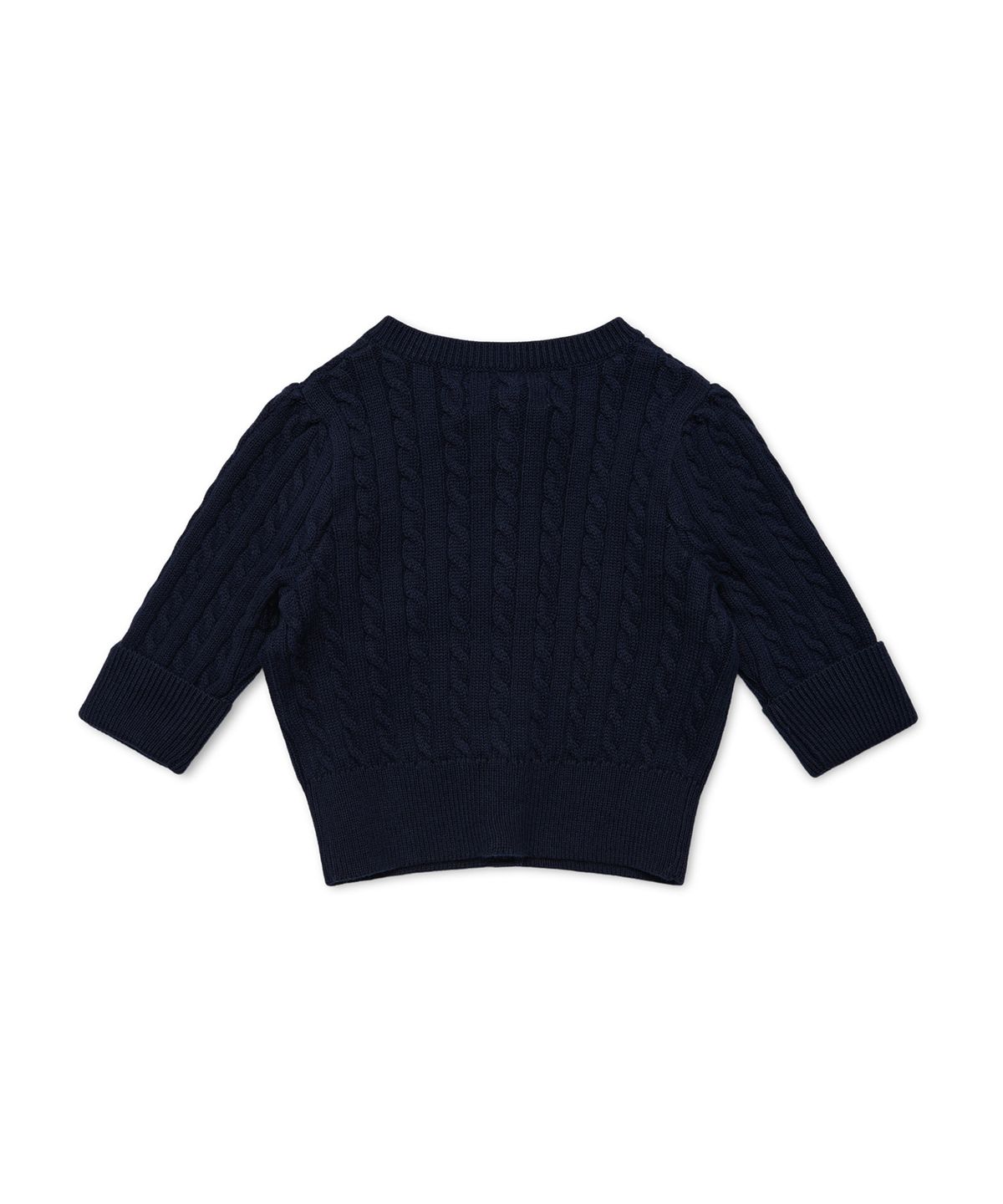 폴로 랄프 로렌 칠드런(POLO RALPH LAUREN CHILDREN) 베이비 여아 케이블니트 코튼 카디건 - 네이비