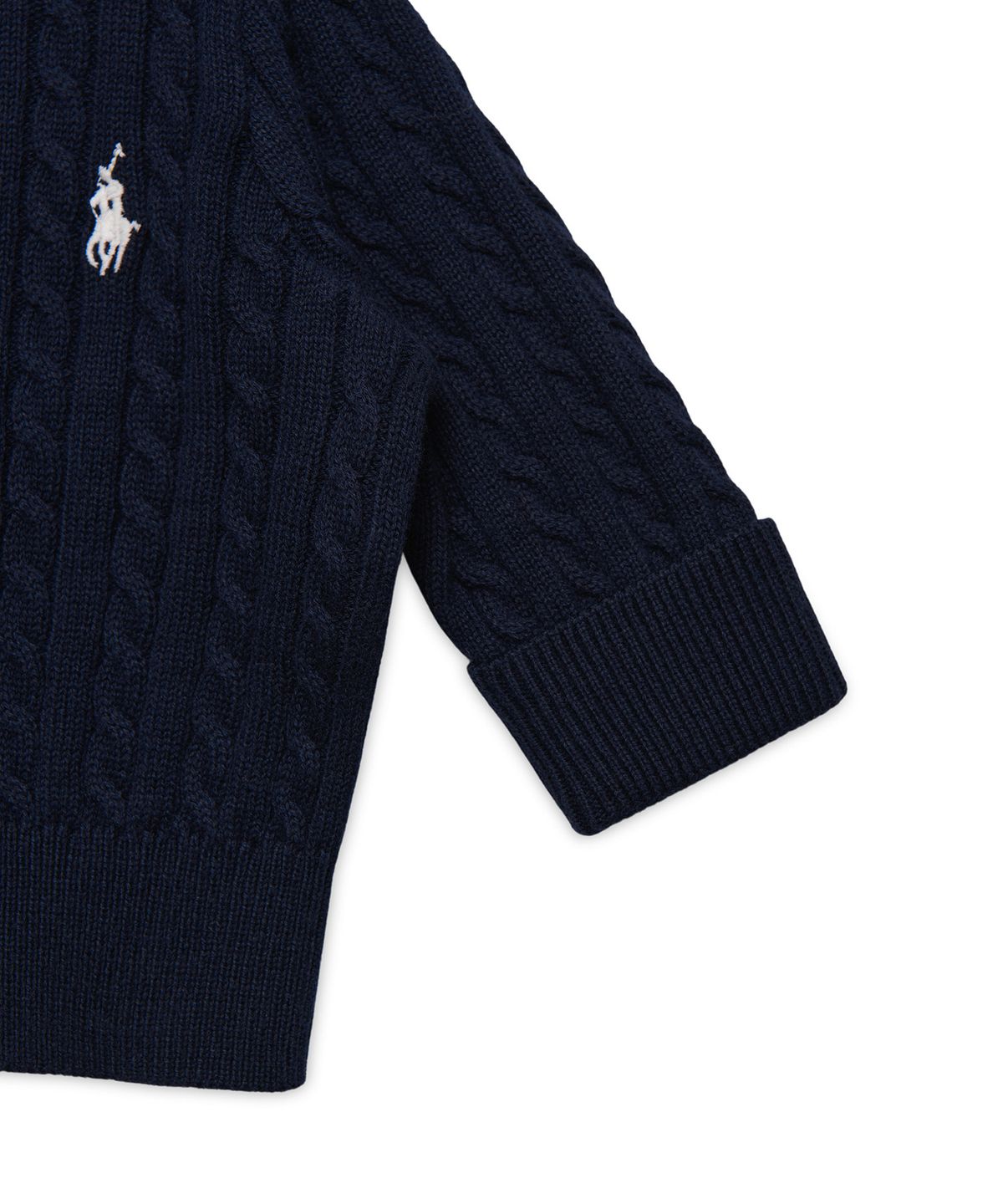폴로 랄프 로렌 칠드런(POLO RALPH LAUREN CHILDREN) 베이비 여아 케이블니트 코튼 카디건 - 네이비