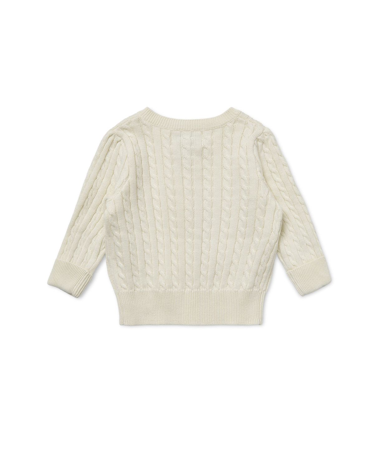 폴로 랄프 로렌 칠드런(POLO RALPH LAUREN CHILDREN) 베이비 여아 케이블니트 코튼 카디건 - 아이보리