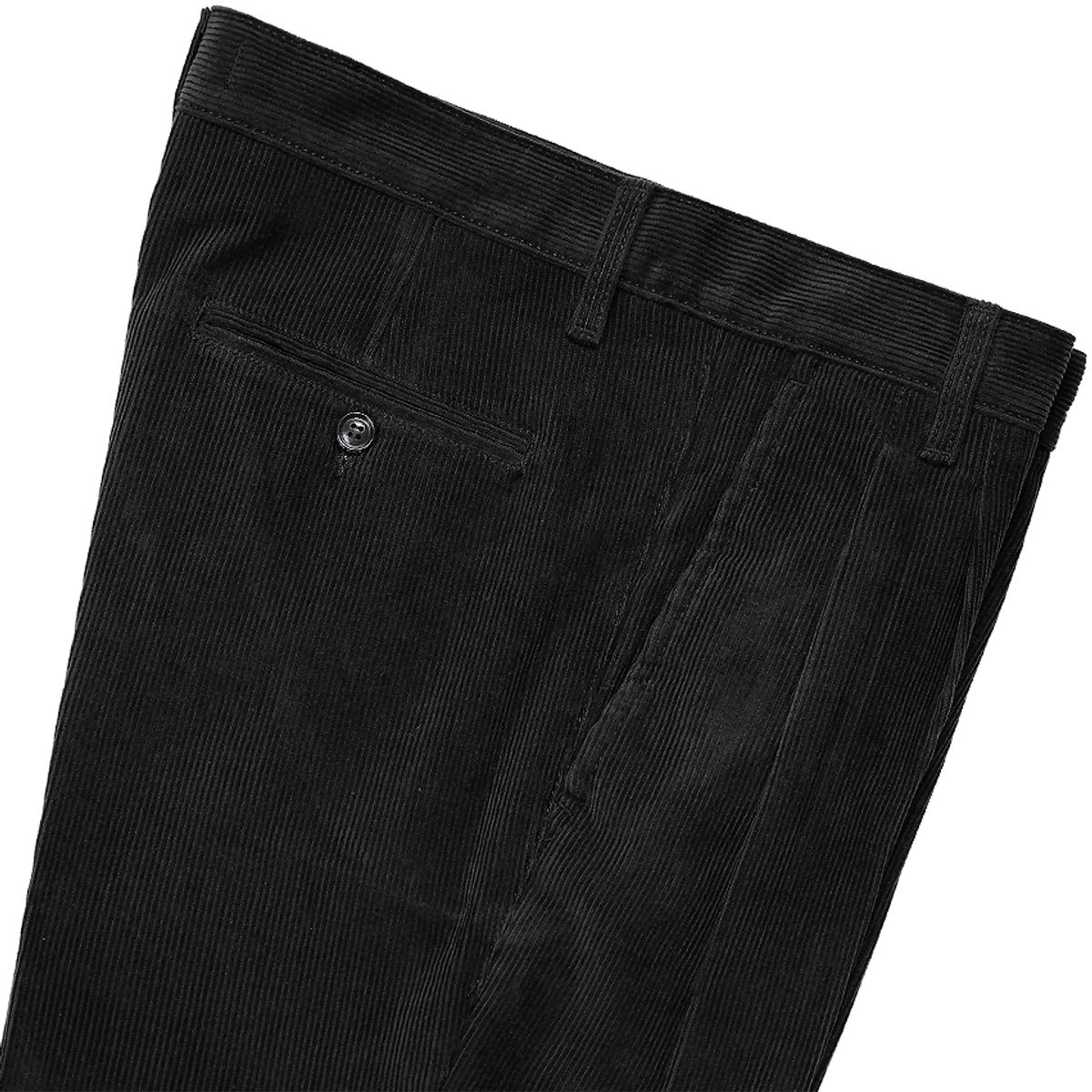 솔티(SORTIE) Two Pleats Corduroy Trousers (Black)