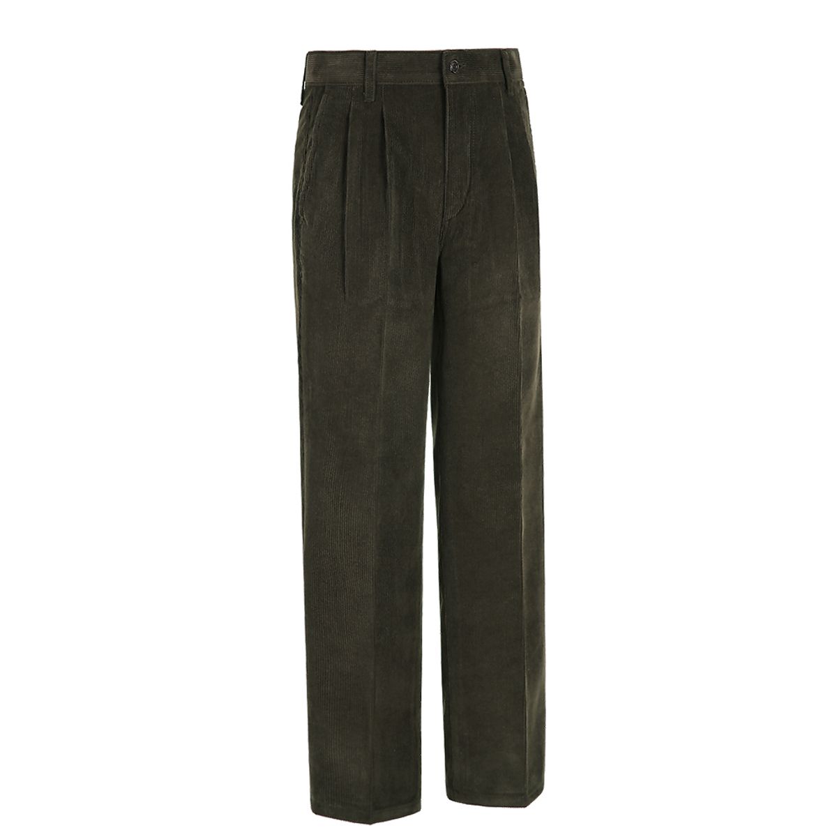솔티(SORTIE) Two Pleats Corduroy Trousers (Khaki)