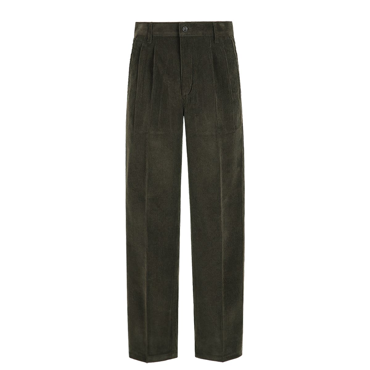 솔티(SORTIE) Two Pleats Corduroy Trousers (Khaki)