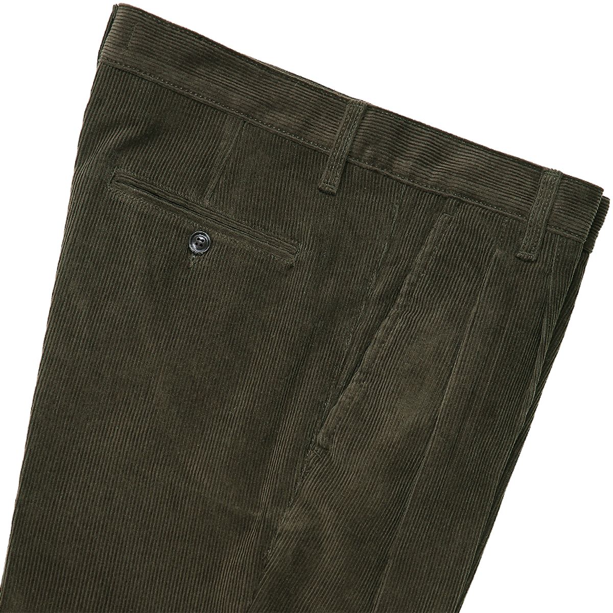 솔티(SORTIE) Two Pleats Corduroy Trousers (Khaki)