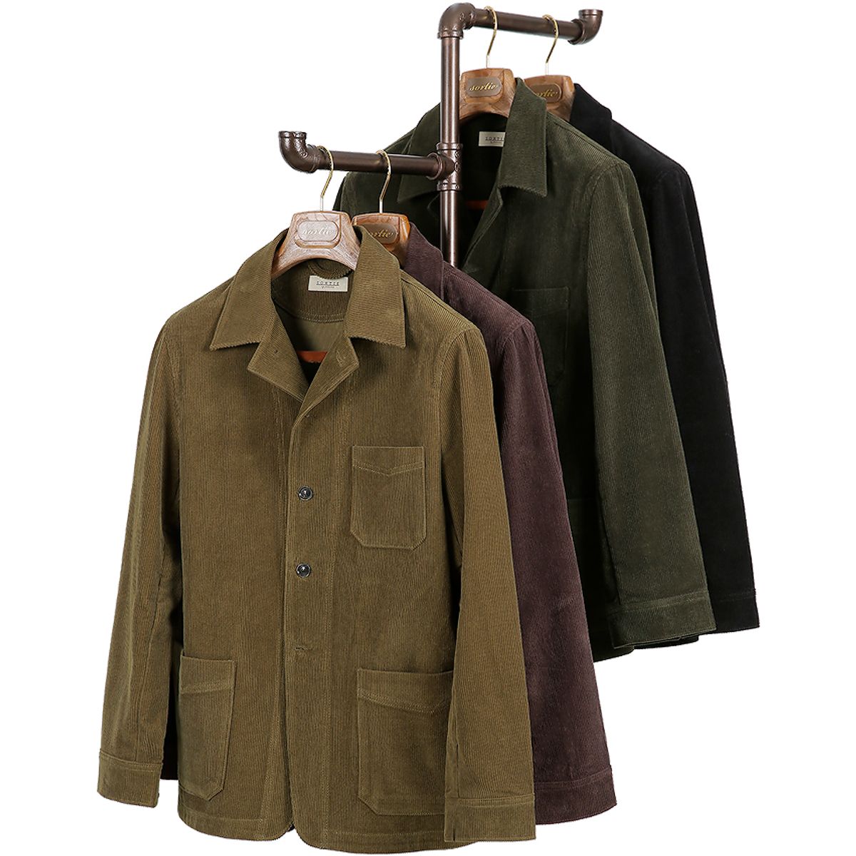 솔티(SORTIE) Corduroy French Work Jacket (Brown)