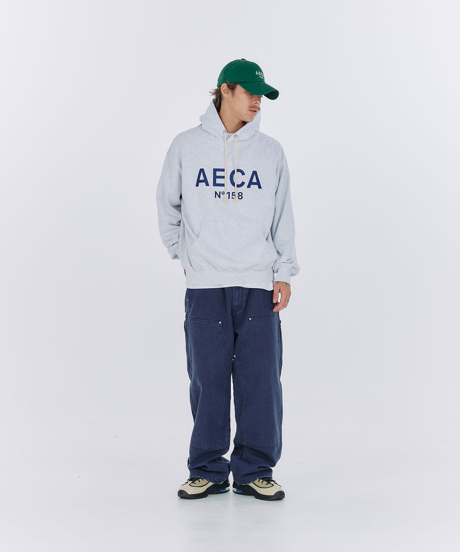 パーカー・フーディ AECA WHITE BIG LOGO PULLOVER HOODIELIGHT GREYNAVY MUSINSA | AECA WHITE BIG LOGO PULLOVER HOODIE-LIGHT GRAY/NAVY