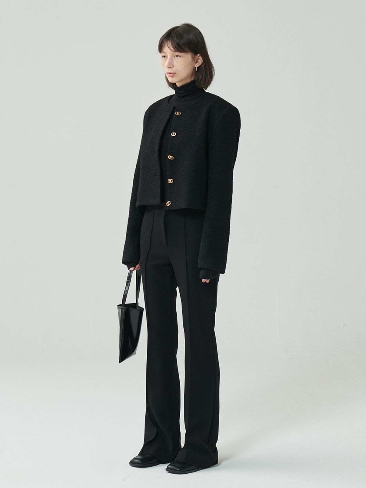 아르카익(ARCHAIC) bookle tweed jacket_black