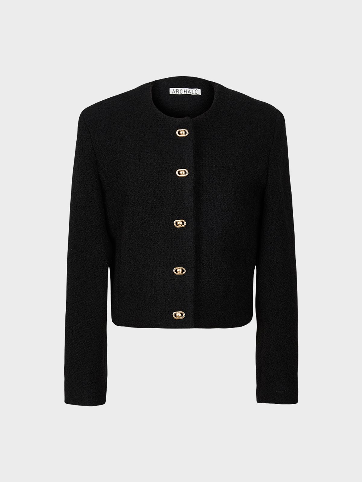 아르카익(ARCHAIC) bookle tweed jacket_black