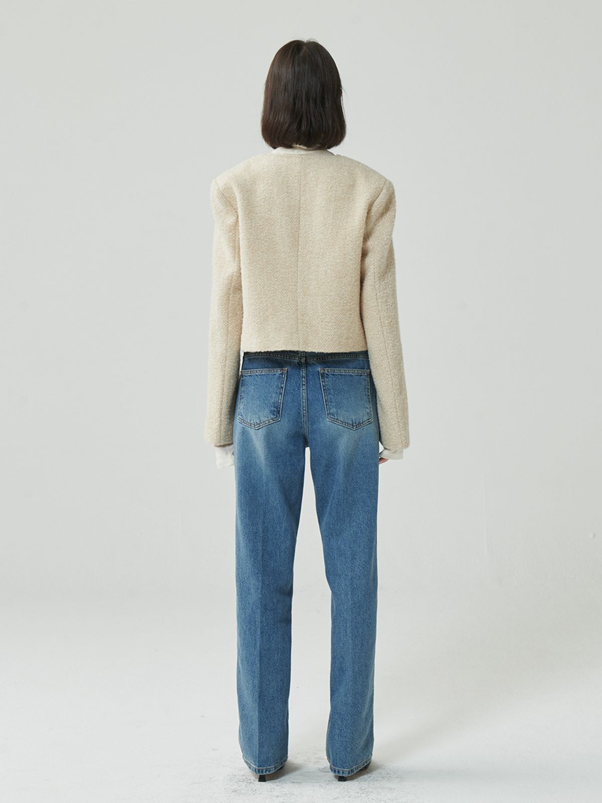 아르카익(ARCHAIC) bookle tweed jacket_cream