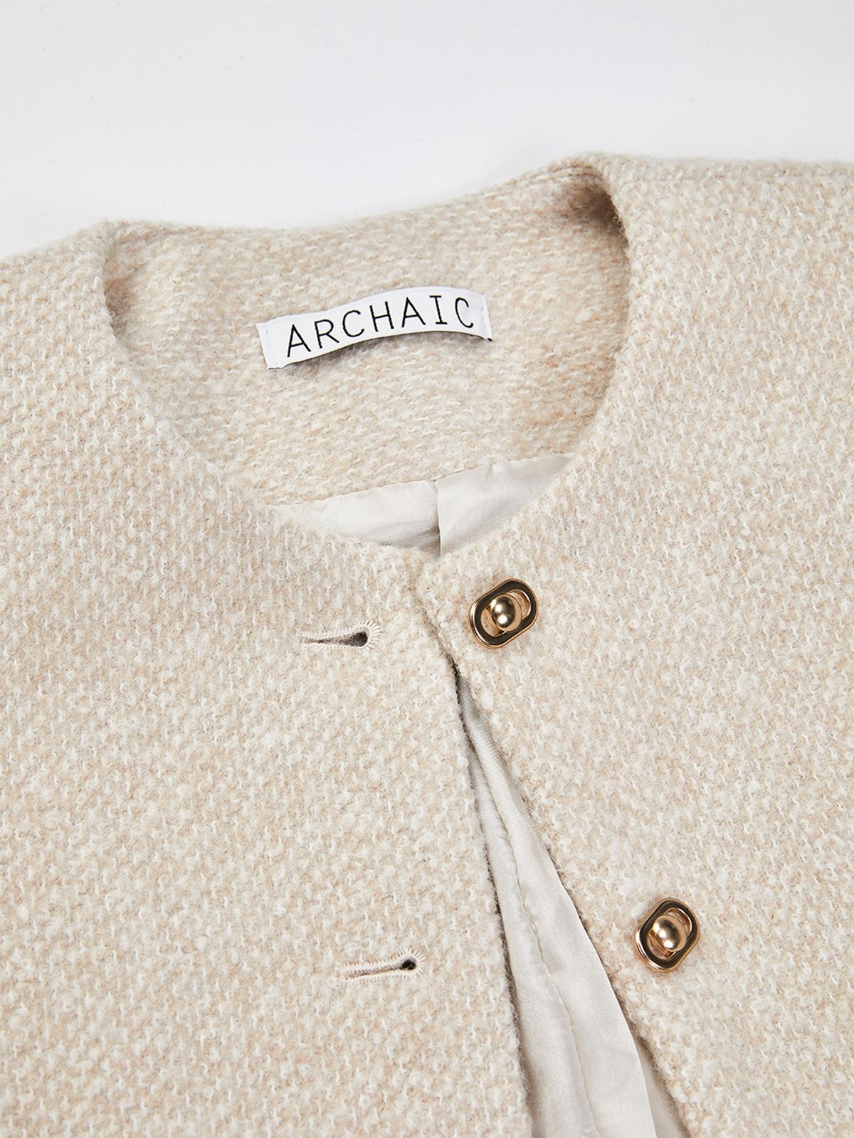 아르카익(ARCHAIC) bookle tweed jacket_cream