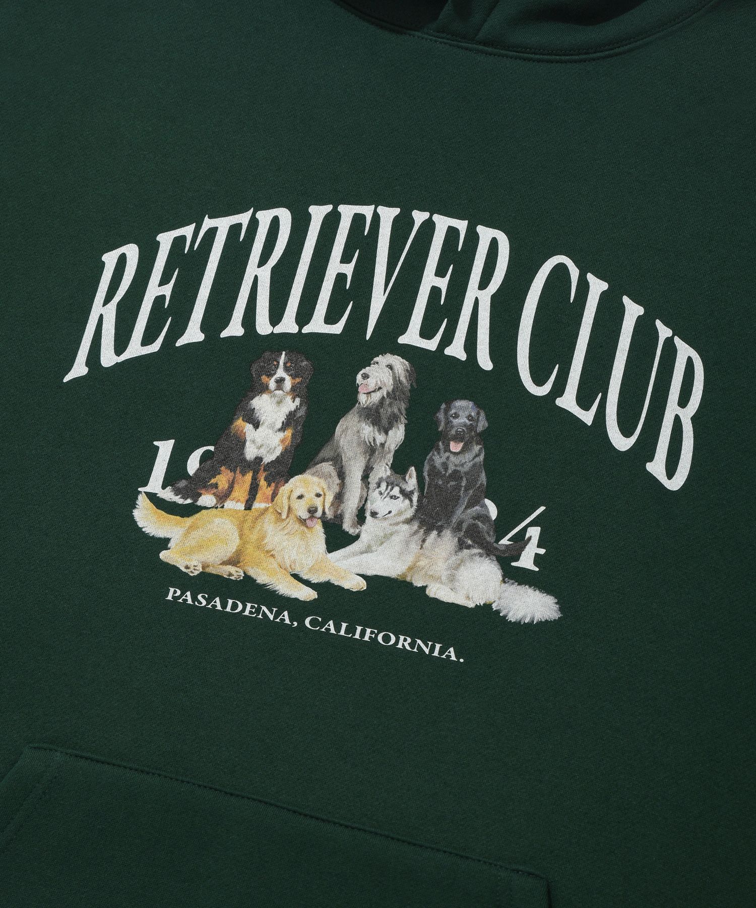 MUSINSA | RETRIEVER CLUB RETRIEVER FRIENDS HOODIE [GREEN]