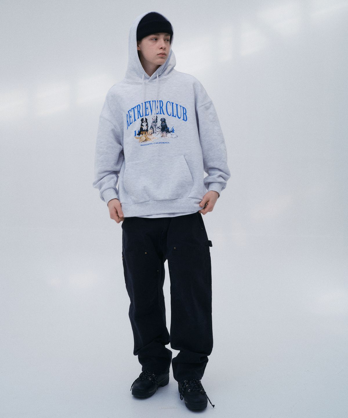 리트리버클럽(RETRIEVER CLUB) RETRIEVER FRIENDS HOODIE [MELANGE GRAY]