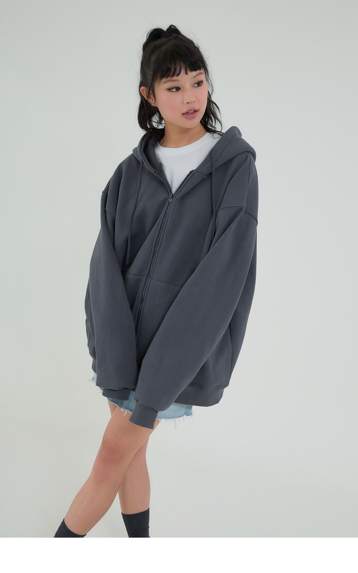 어커버(ACOVER) 오버핏 후드집업 3color