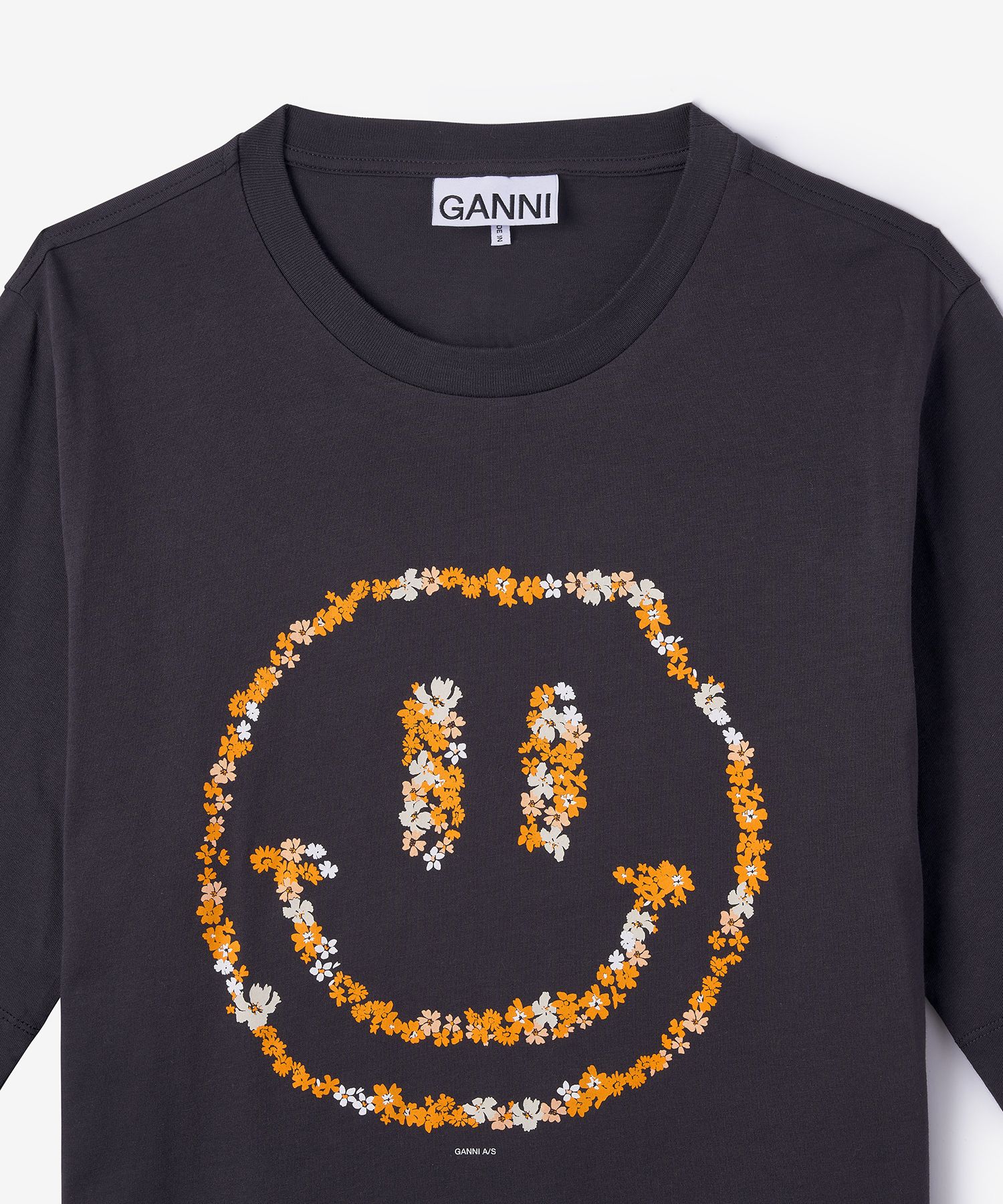 MUSINSA | GANNI Smile Short Sleeve T-shirt - Black / T3048252