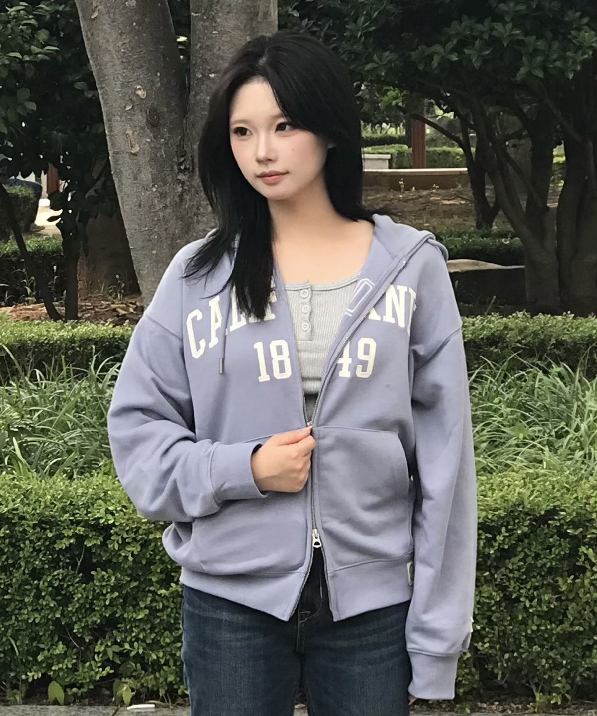 후아유(WHO.A.U) [기모 선택] Signature Patch Hood Zip-up / WHMZG4911U