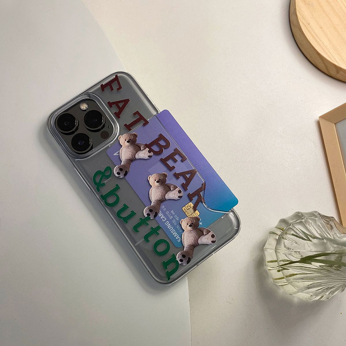 앤버튼(ANDBUTTON) 뚱뚱곰 투명 카드포켓