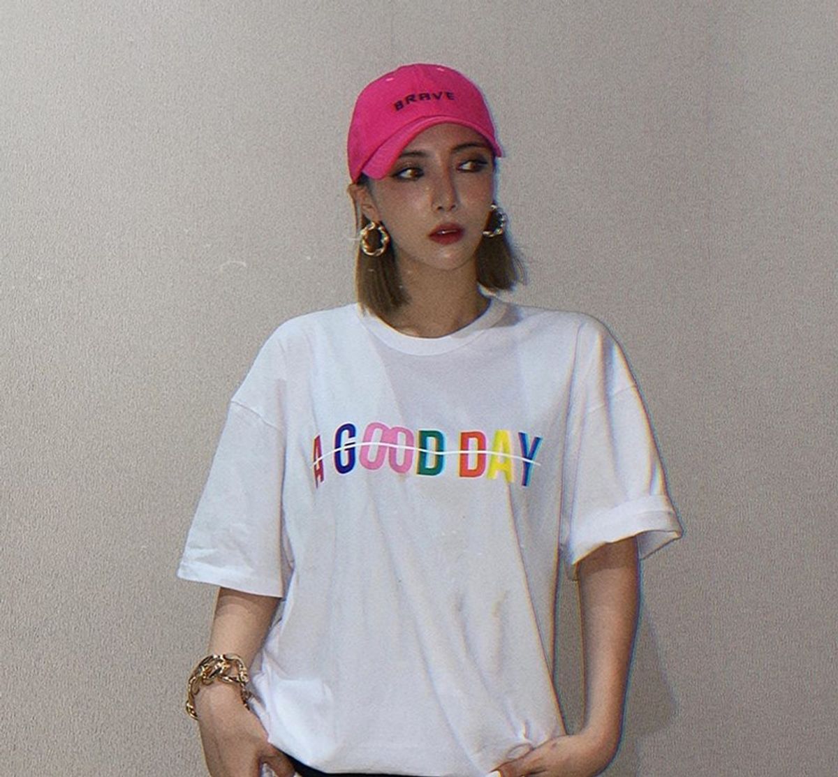 어굿데이(AGOODDAY) AGD RAINBOW 로고 티셔츠 (2COLOR)