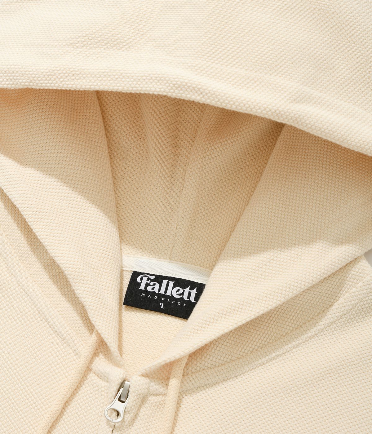 팔렛(FALLETT) 와플 스토리로고 후드집업 아이보리