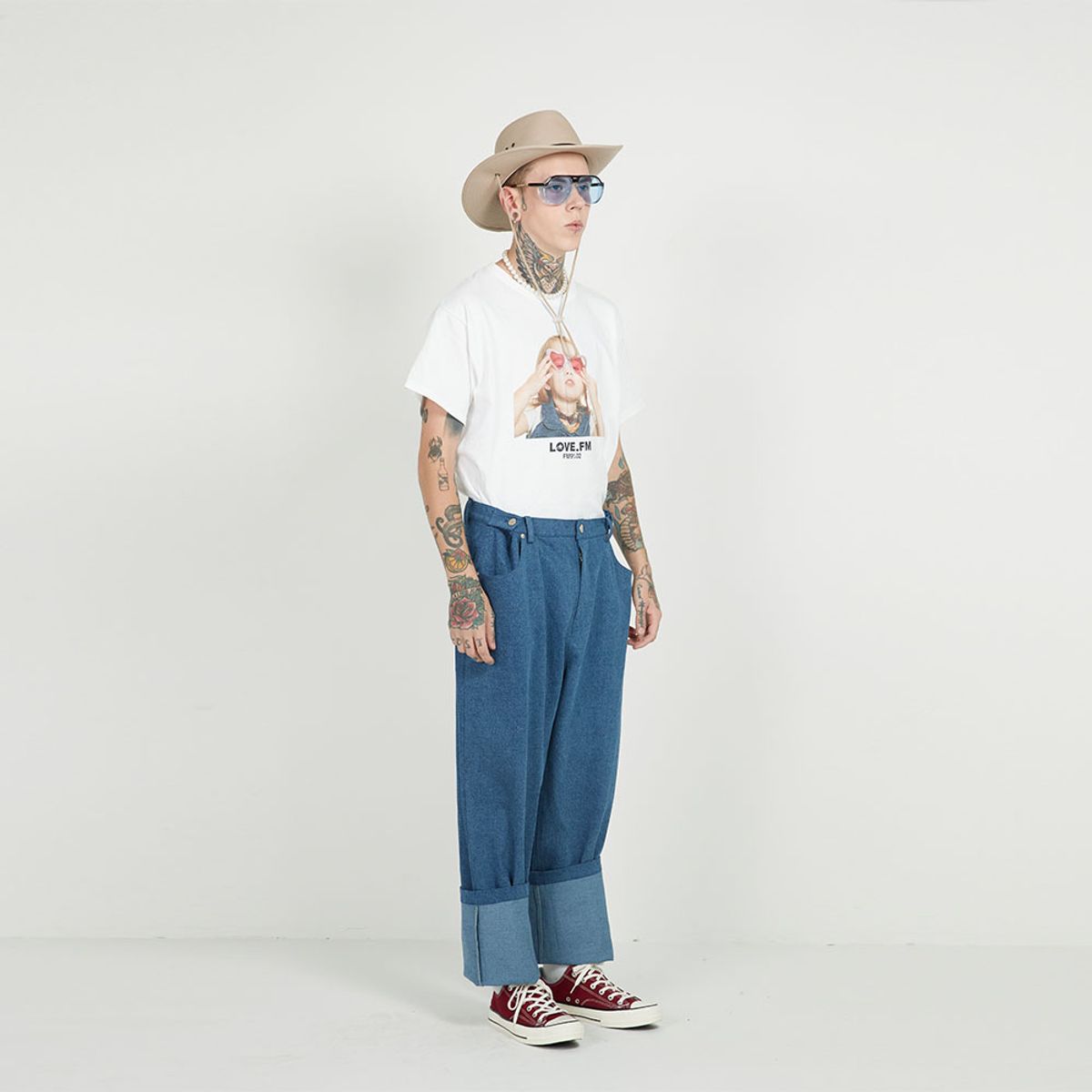 에프엠9102(FM91.02) 3 BUTTONS CLUB PANTS_blue