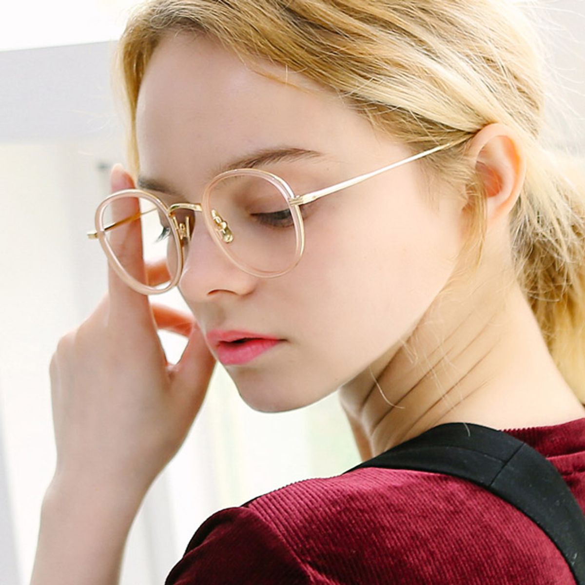 어나더루트(ANOTHERROUTE) 동그란 솔텍스 안경테 MYOMY  여자 아시안핏