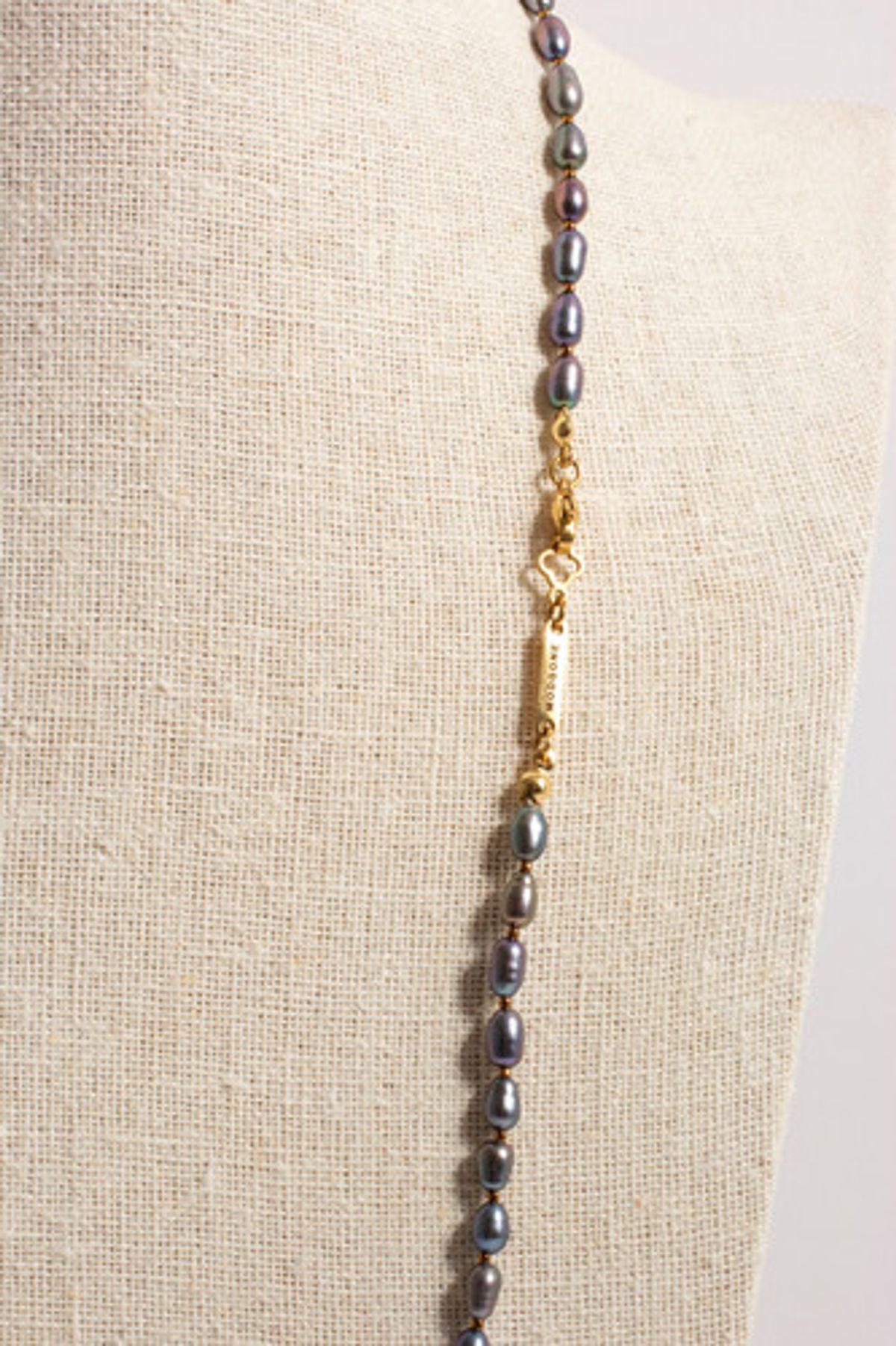 모드곤(MODGONE) 블루그레이 담수 진주 롱 목걸이 Blue Gray Fresh Water Pearl Long necklace
