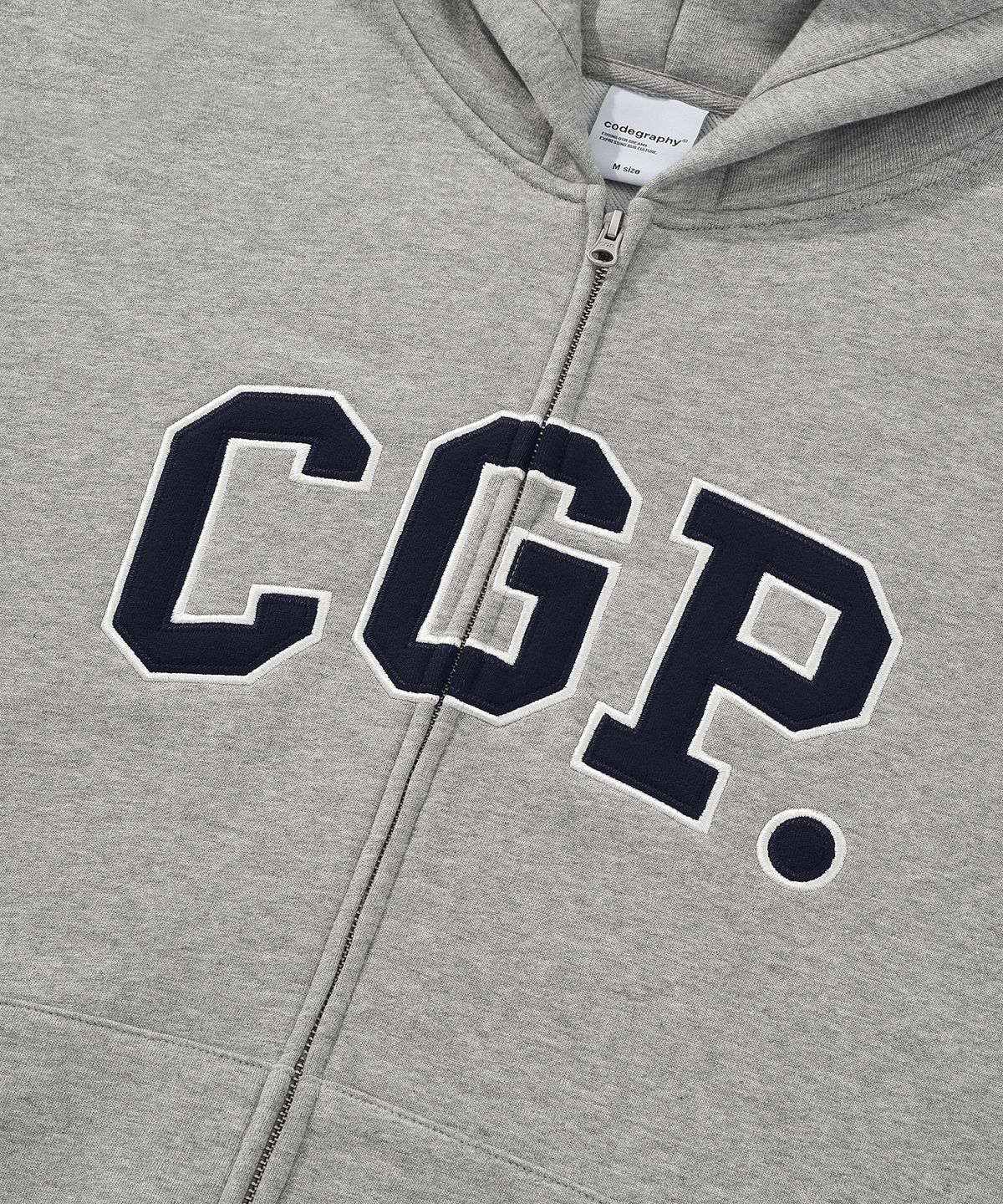 코드그라피(CGP) CGP 아치 로고 후드 집업_다크그레이