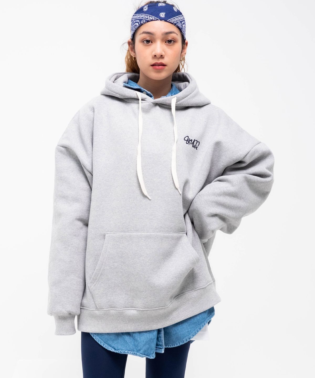 스터프(STUFF) 체스트 패스 후드티 그레이