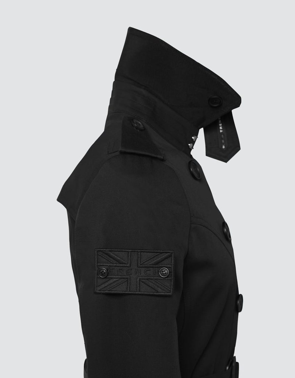 트렌치런던(TRENCH LONDON) 슬림 스펙터 트렌치 코트(BLAKC/BLACK/BLACK)