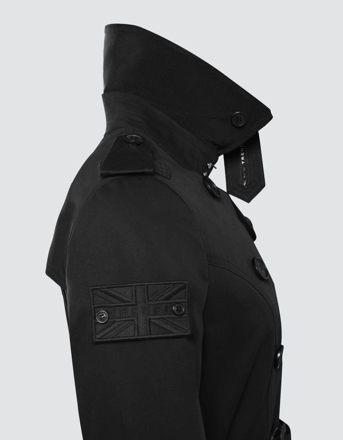 트렌치런던(TRENCH LONDON) 퀸 스펙터 트렌치 코트 (BLACK/BLACK/BLACK)