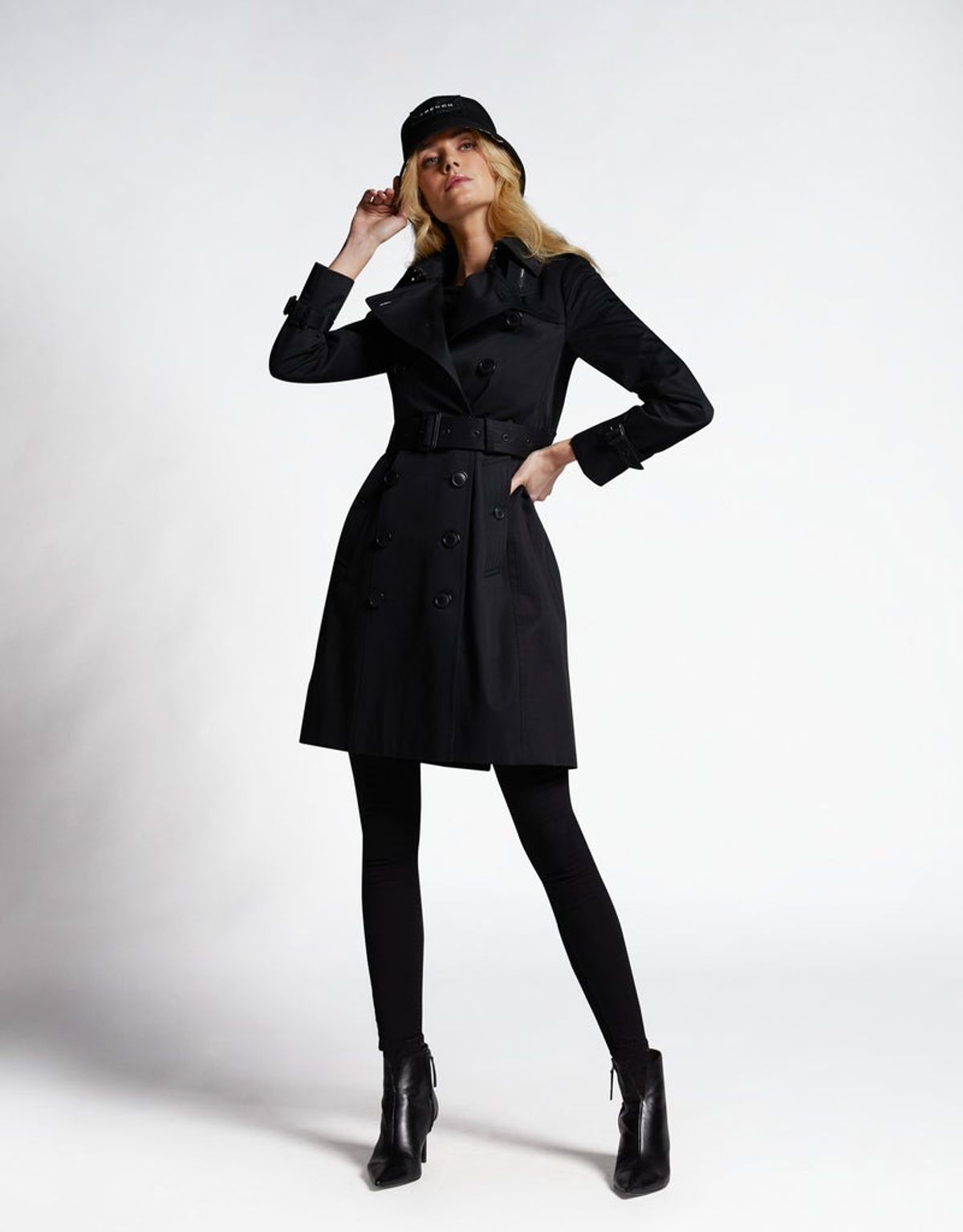 트렌치런던(TRENCH LONDON) 퀸 스펙터 트렌치 코트 (BLACK/BLACK/BLACK)