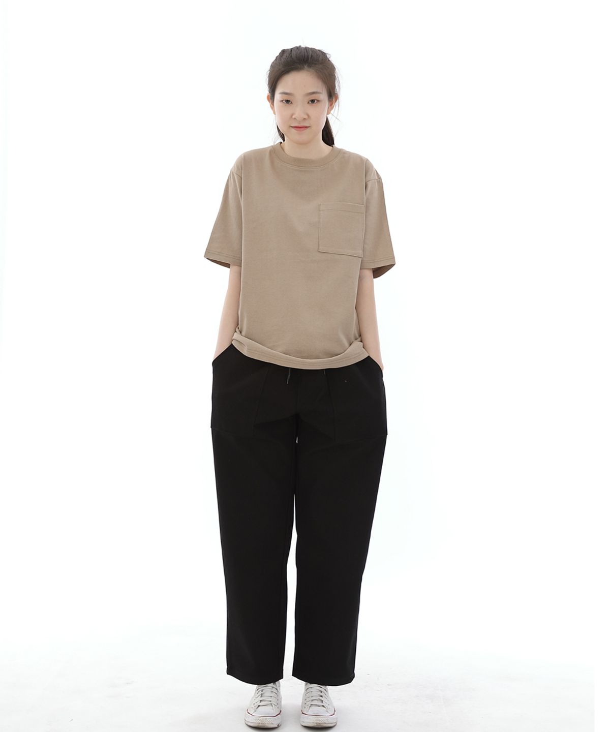 세인트크루(SAINTCREW) 와이드 앵클드롭 퍼티그팬츠 WAF-319 블랙