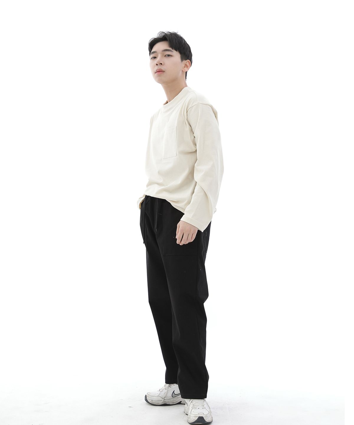 세인트크루(SAINTCREW) 와이드 앵클드롭 퍼티그팬츠 WAF-319 블랙