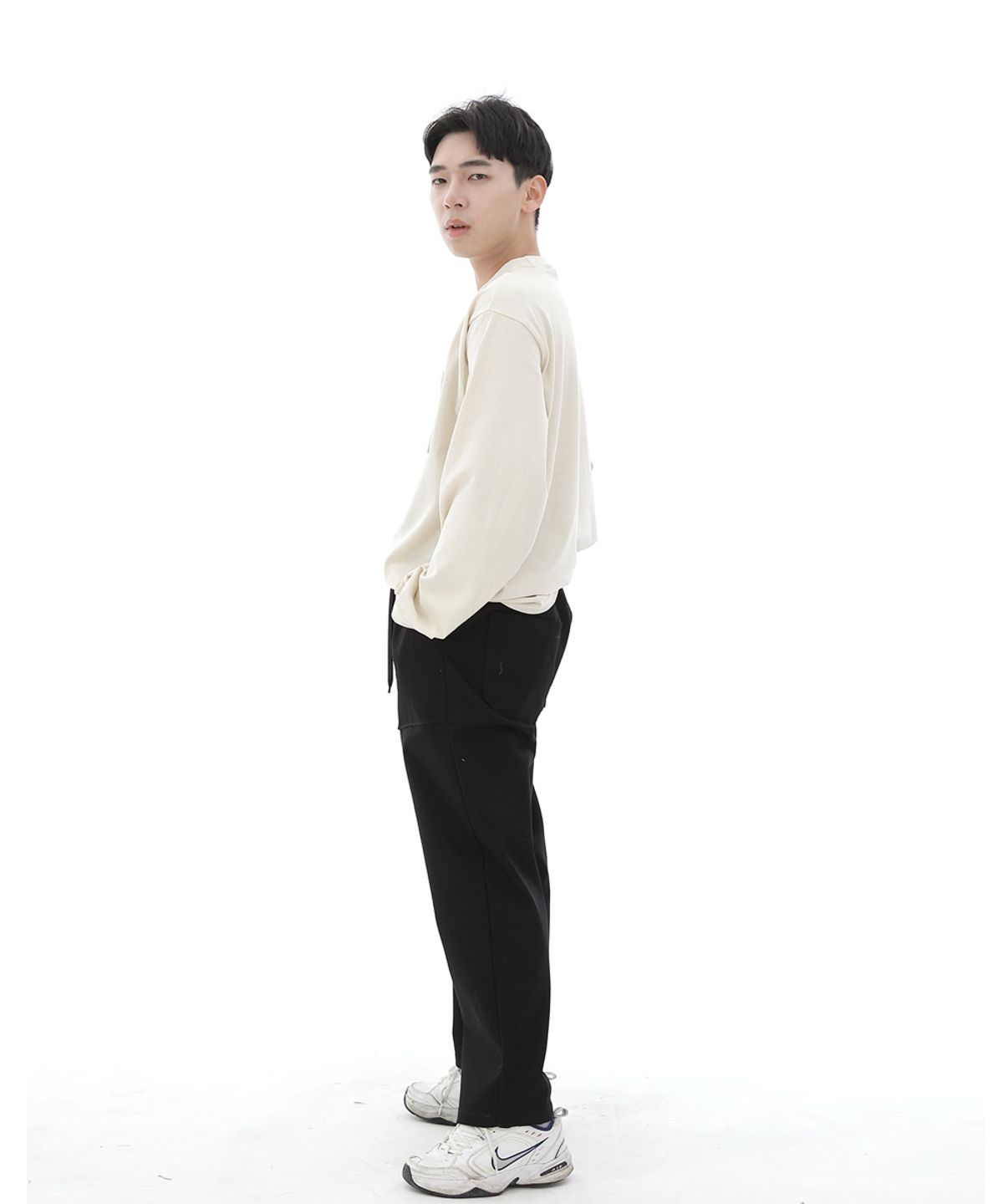 세인트크루(SAINTCREW) 와이드 앵클드롭 퍼티그팬츠 WAF-319 블랙