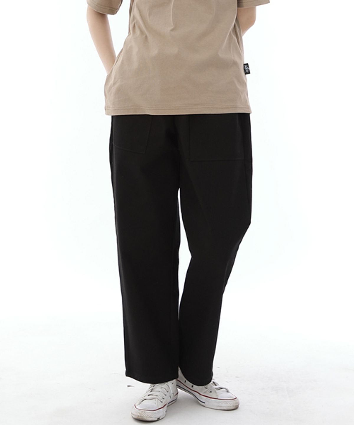 세인트크루(SAINTCREW) 와이드 앵클드롭 퍼티그팬츠 WAF-319 블랙