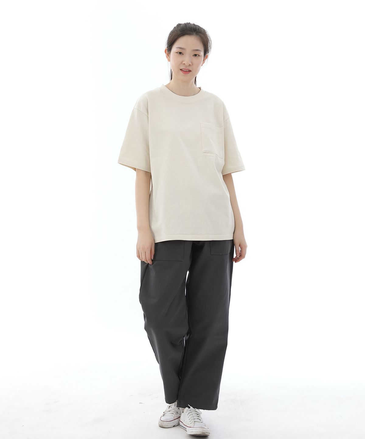 세인트크루(SAINTCREW) 와이드 앵클드롭 퍼티그팬츠 WAF-319 다크그레이