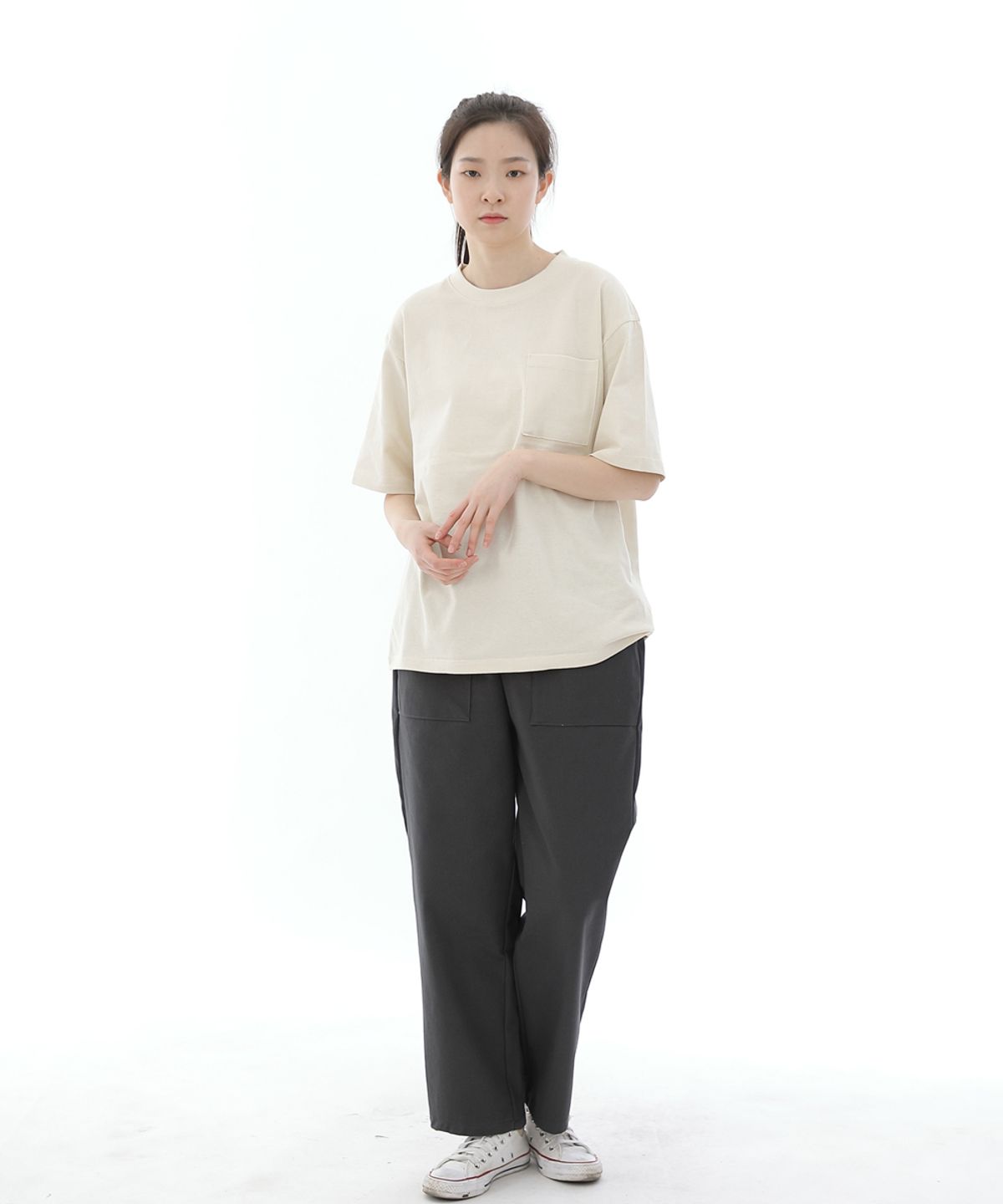 세인트크루(SAINTCREW) 와이드 앵클드롭 퍼티그팬츠 WAF-319 다크그레이