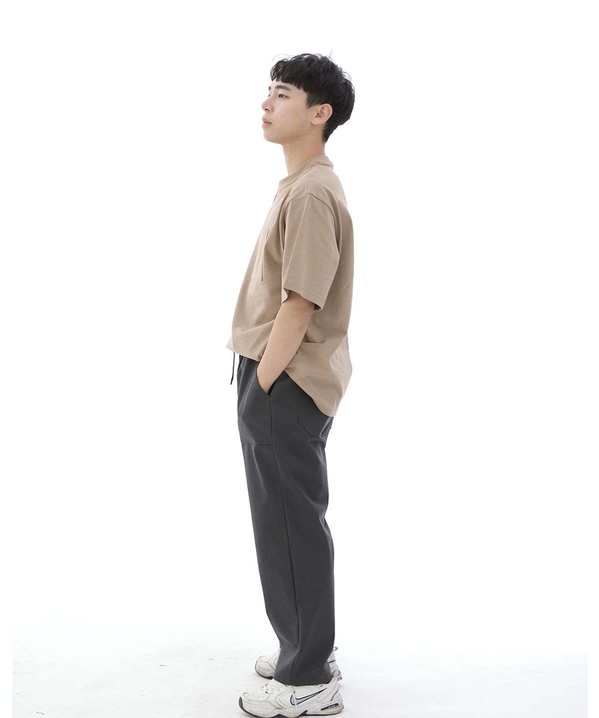 세인트크루(SAINTCREW) 와이드 앵클드롭 퍼티그팬츠 WAF-319 다크그레이