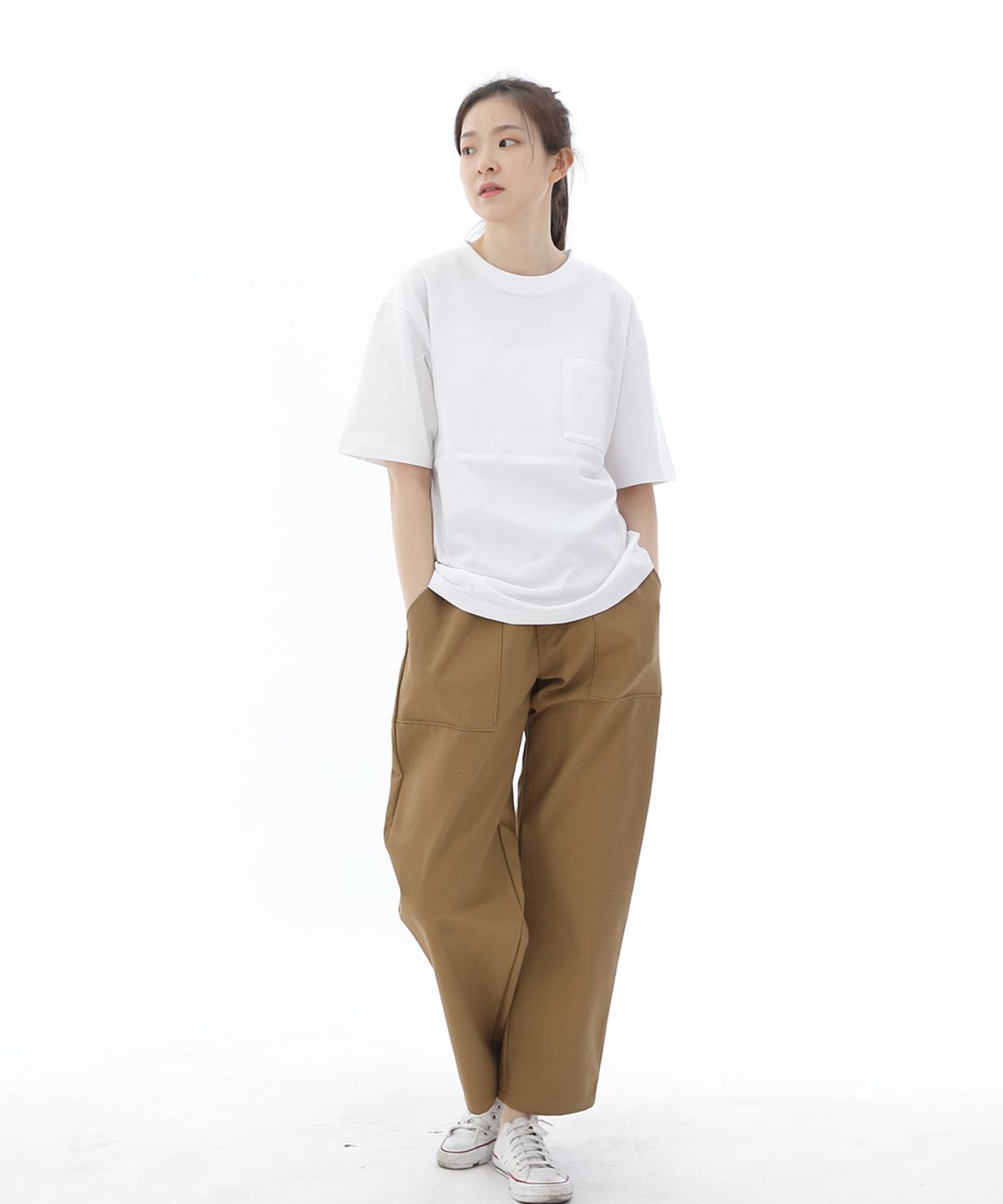세인트크루(SAINTCREW) 와이드 앵클드롭 퍼티그팬츠 WAF-319 카멜