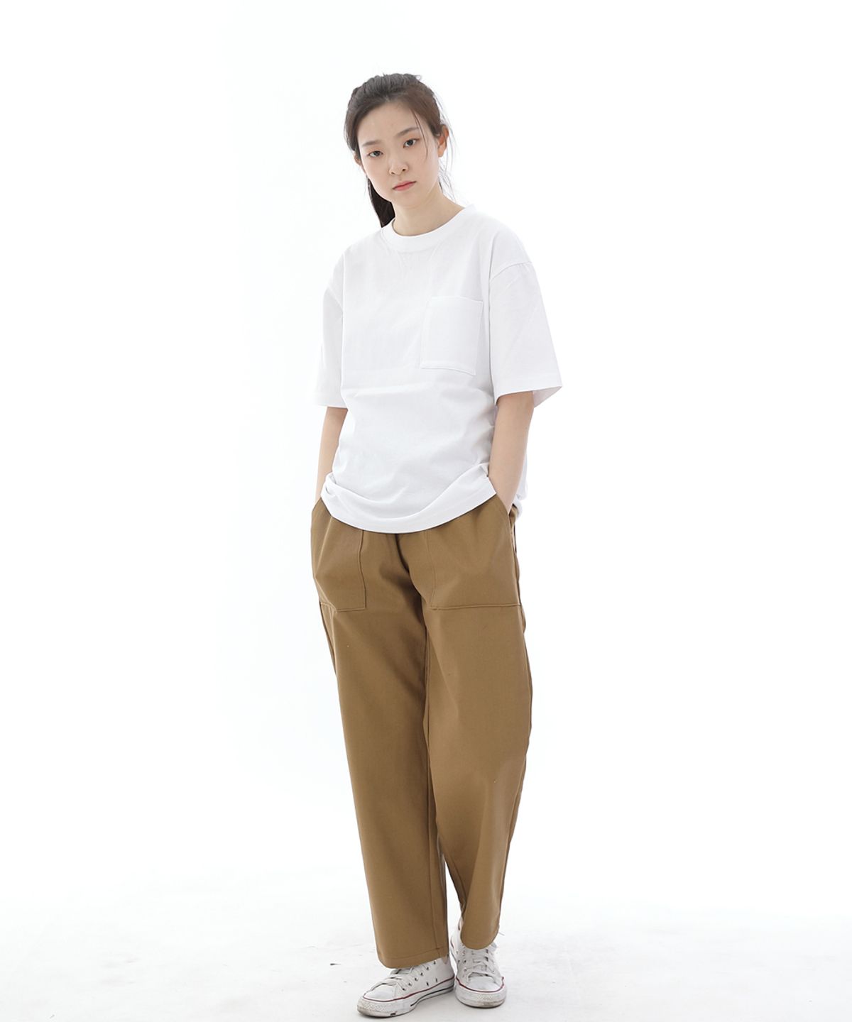 세인트크루(SAINTCREW) 와이드 앵클드롭 퍼티그팬츠 WAF-319 카멜