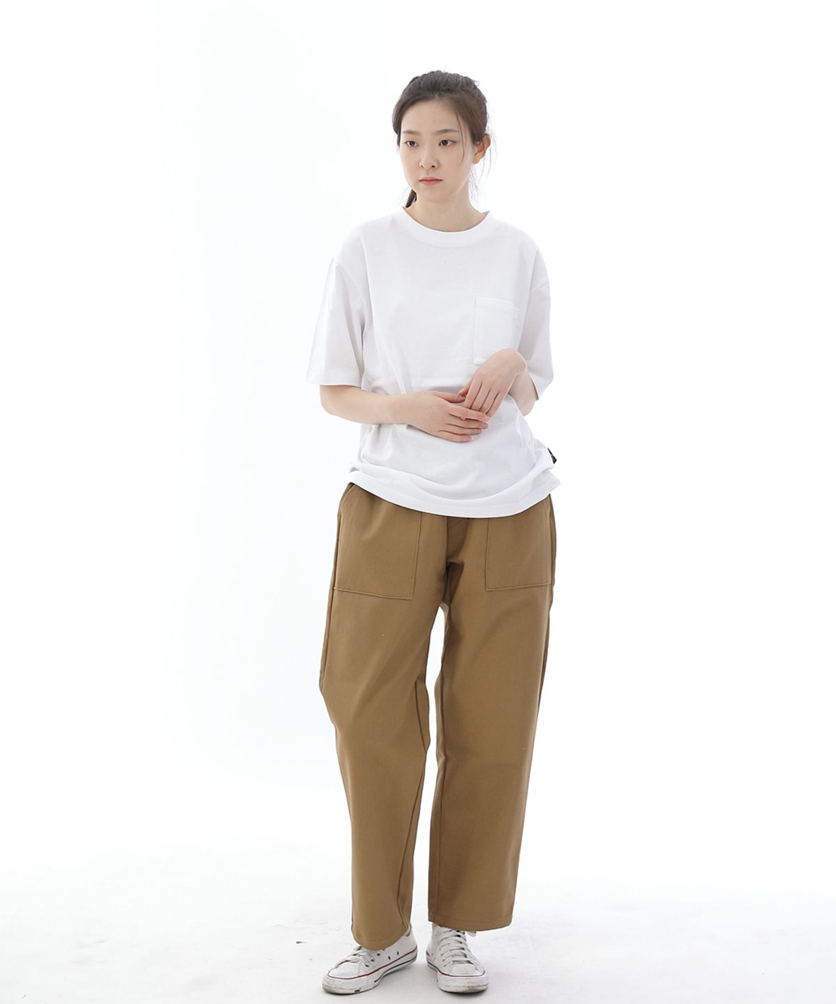 세인트크루(SAINTCREW) 와이드 앵클드롭 퍼티그팬츠 WAF-319 카멜