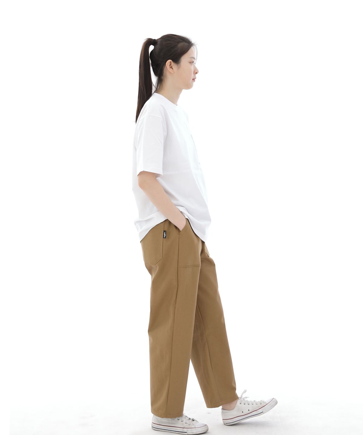 세인트크루(SAINTCREW) 와이드 앵클드롭 퍼티그팬츠 WAF-319 카멜