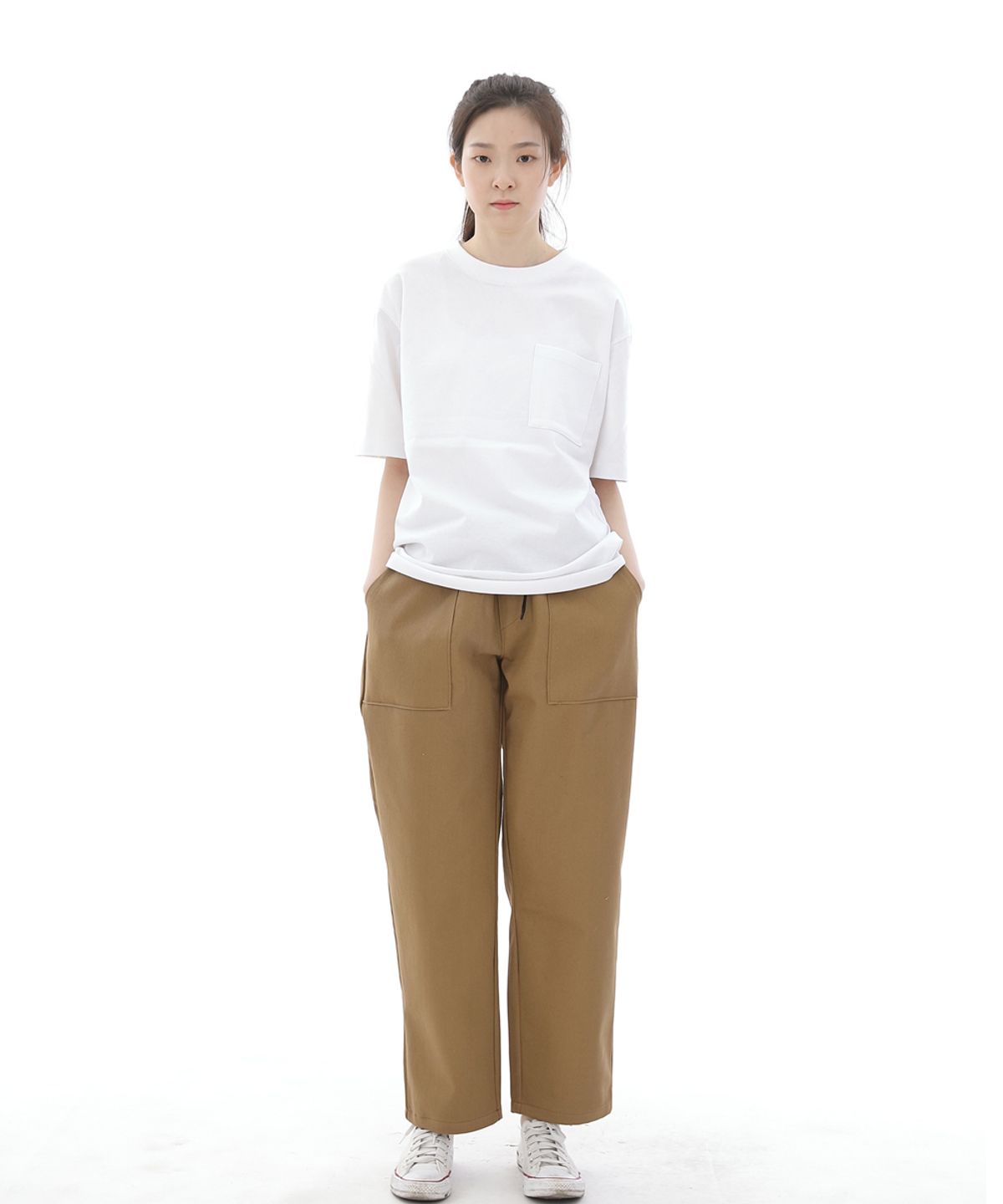 세인트크루(SAINTCREW) 와이드 앵클드롭 퍼티그팬츠 WAF-319 카멜