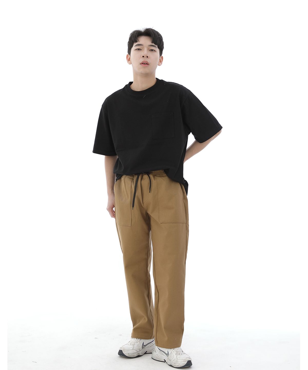 세인트크루(SAINTCREW) 와이드 앵클드롭 퍼티그팬츠 WAF-319 카멜