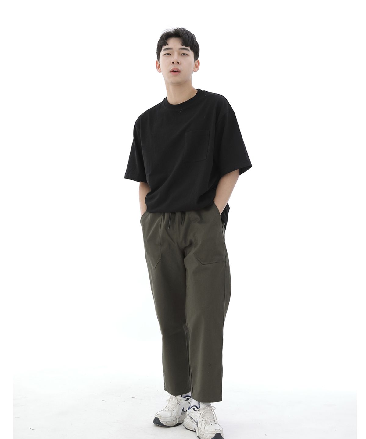 세인트크루(SAINTCREW) 와이드 앵클드롭 퍼티그팬츠 WAF-319 카키