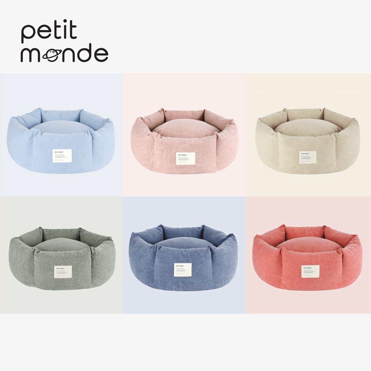 쁘띠몽드(PETIT MONDE) 마론 식스 쿠션 베드 M (폭60cm ~8kg) / L (폭80cm ~20kg)